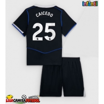 Camisa de Futebol Chelsea Moises Caicedo #25 Equipamento Alternativo Infantil 2025-26 Manga Curta (+ Calças curtas)